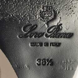 Pre Owned Loro Piana Size 38.5 Cream Leather Wedge Pumps