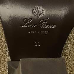 Pre Owned Loro Piana Size 39 Gold Lurex Fabric Block Heel  Mules
