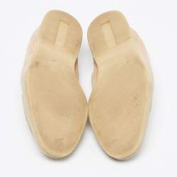 Pre Owned Loro Piana Summer Charms Walk Size 37.5 Beige Suede Loafers