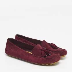 مملوكة مسبقًا حذاء لوفر لورو بيانا ووك سويدي بني حجم 41