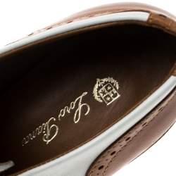 Loro Piana Two Tone Leather Round Toe Wingtip Brogue Oxfords Size 37.5