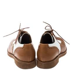 Loro Piana Two Tone Leather Round Toe Wingtip Brogue Oxfords Size 37.5