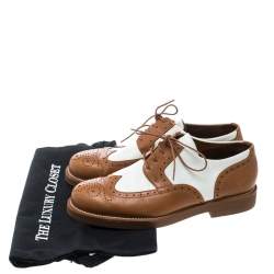 Loro Piana Two Tone Leather Round Toe Wingtip Brogue Oxfords Size 37.5