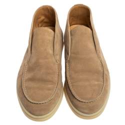 Pre Owned  Loro Piana Beige Suede Open Walk Ankle Boots Size 35.5