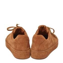 Pre Owned Loro Piana  Light Brown Suede Low Top Nuages Sneakers Size 37