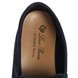 Pre Owned Loro Piana Dark Blue Summer Charms Walk Loafers Size 37