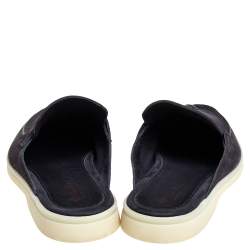 Pre Owned Loro Piana Navy Blue Suede Babouche Charms Walk Mules Size 40