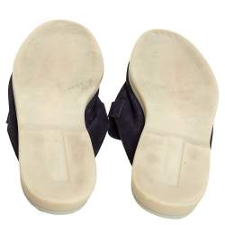 Pre Owned Loro Piana Navy Blue Suede Babouche Charms Walk Mules Size 40