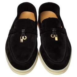 loro piana black loafers