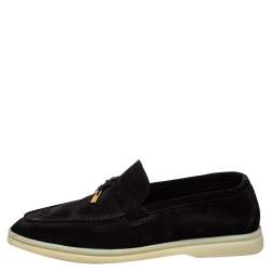 loro piana black loafers
