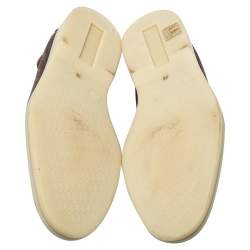 Pre Owned Loro Piana Brown Suede Summer Charms Walk Slip on Loafers Size 39