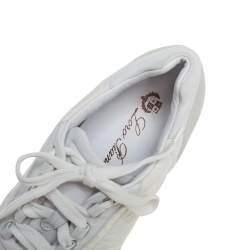Pre Owned Loro Piana White/Grey Suede And Nylon Lace Up Sneaker Size 38