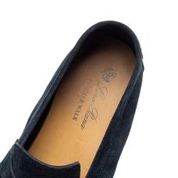 Pre Owned Loro Piana Navy Blue Suede Summer Charms Walk Slip On Loafers Size 39