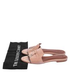 Loro Piana Beige Suede Charms Slide Sandals Size 38.5