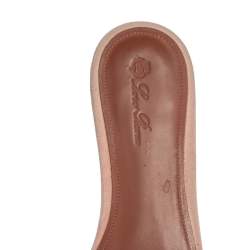 Loro Piana Beige Suede Charms Slide Sandals Size 38.5