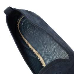 Pre Owned Loro Piana Blue Suede Summer Charms Walk Espadrille Flats Size 38