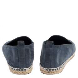 Pre Owned Loro Piana Blue Suede Summer Charms Walk Espadrille Flats Size 38