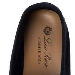 Pre Owned Loro Piana Navy Blue Suede Summer Charms Walk Slip On Loafers Size 37.5