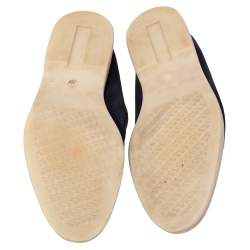 Pre Owned Loro Piana Navy Blue Suede Summer Charms Walk Slip On Loafers Size 37.5