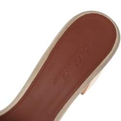 Loro Piana Grey Suede Charms Slide Sandals Size 38.5