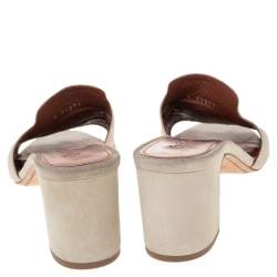 Loro Piana Grey Suede Charms Slide Sandals Size 38.5