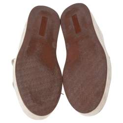 Pre Owned Loro Piana Smoke Grey Suede Low Top Nuages Sneakers Size 38