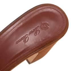 Pre Owned Loro Piana Brown Suede Charms Slide Sandals Size 39