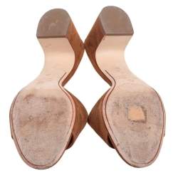 Pre Owned Loro Piana Brown Suede Charms Slide Sandals Size 39