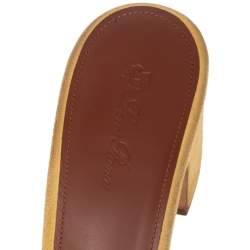 Loro Piana Yellow Suede Charms Slide Sandals Size 41
