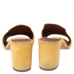 Loro Piana Yellow Suede Charms Slide Sandals Size 41