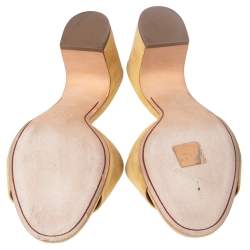 Loro Piana Yellow Suede Charms Slide Sandals Size 41
