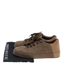 Pre Owned Loro Piana Brown Suede Nuages Low Top Sneakers Size 40