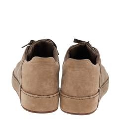 Pre Owned Loro Piana Brown Suede Nuages Low Top Sneakers Size 40