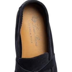 Pre Owned Loro Piana Navy Blue Suede Summer Charms Walk Loafers Size 35.5