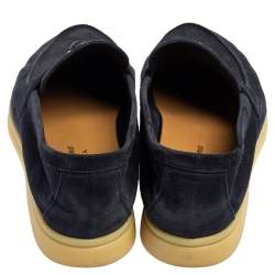 Pre Owned Loro Piana Navy Blue Suede Summer Charms Walk Loafers Size 35.5
