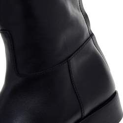 Loro Piana Black Leather Riding Knee Length Boots Size 39