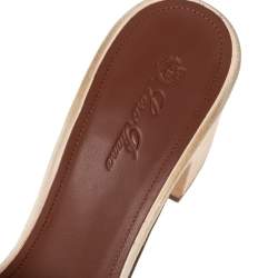 Pre Owned Loro Piana Beige Suede Charm Slide Sandals Size 38