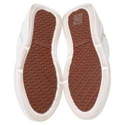 Pre Owned Loro Piana Beige/Grey Suede And Leather  Low Top Sneakers Size 36