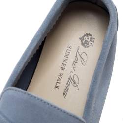 Pre Owned Loro Piana Blue Suede Summer Charms Walk Loafers Size 35.5