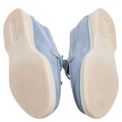 Pre Owned Loro Piana Blue Suede Summer Charms Walk Loafers Size 35.5