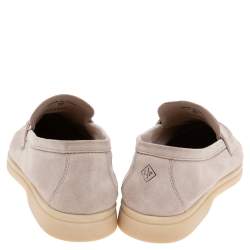 Pre Owned Loro Piana Beige Suede Summer Charm Walk Moccasins Size 37