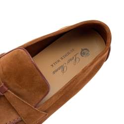 Pre Owned Loro Piana Brown Suede Summer Charms Walk Loafers Size 41