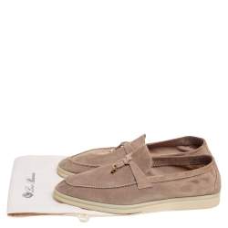 Pre Owned Loro Piana Brown Suede Summer Charms Walk  Loafers Size 40