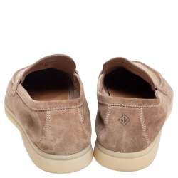 Pre Owned Loro Piana Brown Suede Summer Charms Walk  Loafers Size 40