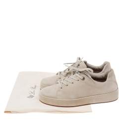 Pre Owned Loro Piana Grey Suede Nuages Low Top Sneakers Size 38
