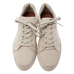 Pre Owned Loro Piana Grey Suede Nuages Low Top Sneakers Size 38