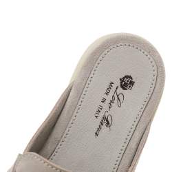 Pre Owned Loro Piana Beige Suede Babouche Charms Walk Mules Size 37