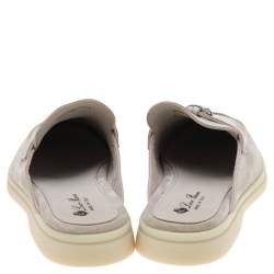 Pre Owned Loro Piana Beige Suede Babouche Charms Walk Mules Size 37