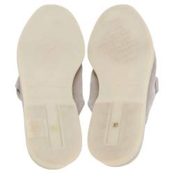 Pre Owned Loro Piana Beige Suede Babouche Charms Walk Mules Size 37