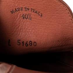 Pre Owned Loro Piana Brown Suede Babouche Charms Flat Mules Size 40.5